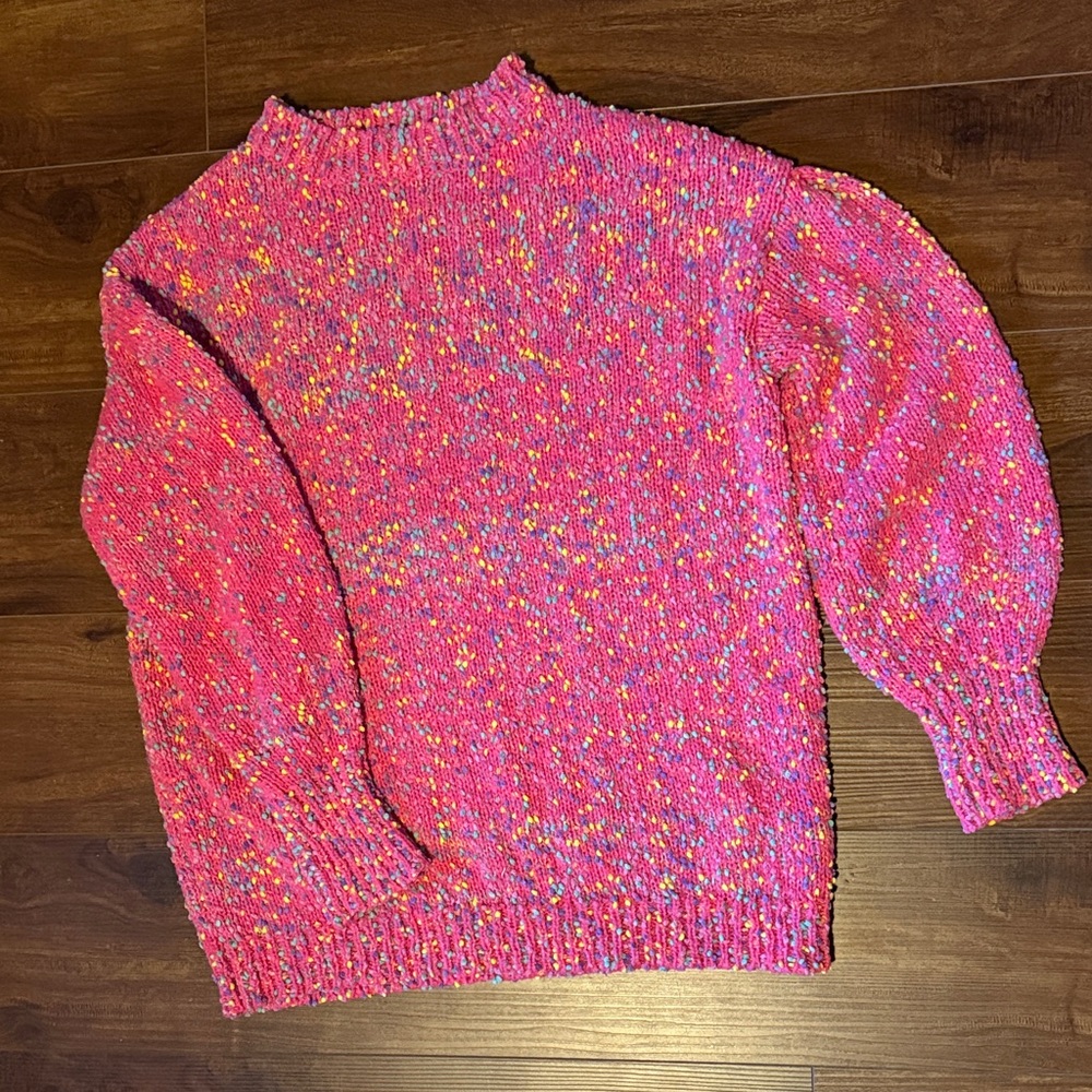 SHEIN Pink Multicolor Knit Sweater